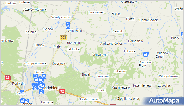 mapa Mrowiczna, Mrowiczna na mapie Targeo