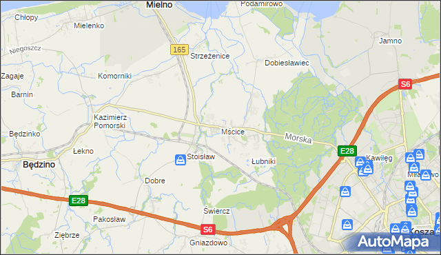 mapa Mścice, Mścice na mapie Targeo