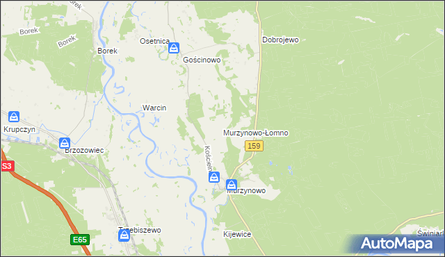 mapa Murzynowo-Łomno, Murzynowo-Łomno na mapie Targeo
