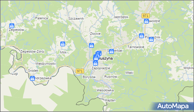 mapa Muszyna, Muszyna na mapie Targeo