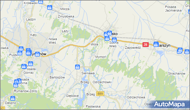 mapa Mymoń, Mymoń na mapie Targeo