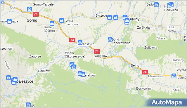 mapa Napęków, Napęków na mapie Targeo