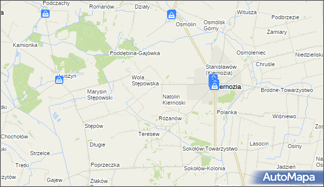 mapa Natolin Kiernoski, Natolin Kiernoski na mapie Targeo