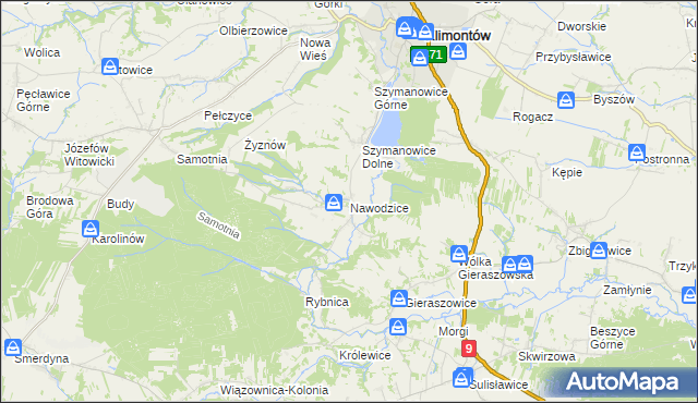 mapa Nawodzice, Nawodzice na mapie Targeo