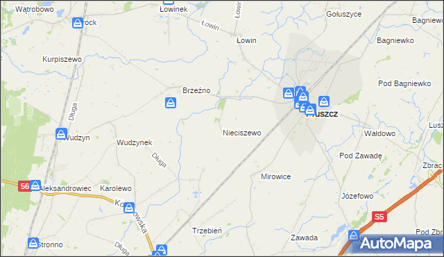mapa Nieciszewo, Nieciszewo na mapie Targeo
