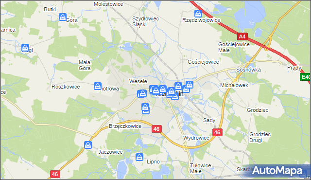 mapa Niemodlin, Niemodlin na mapie Targeo