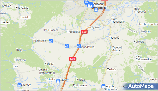 mapa Nienadówka, Nienadówka na mapie Targeo
