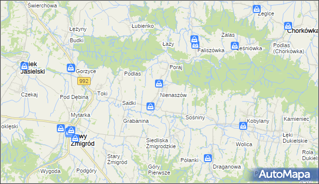 mapa Nienaszów, Nienaszów na mapie Targeo