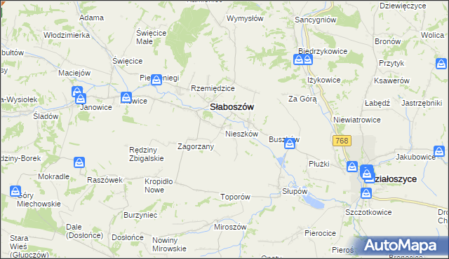 mapa Nieszków, Nieszków na mapie Targeo