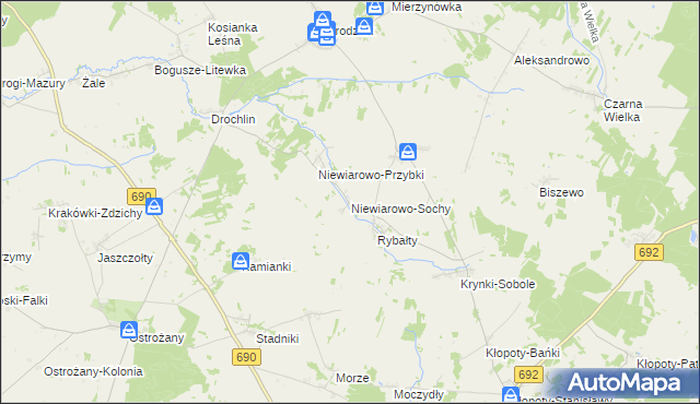 mapa Niewiarowo-Sochy, Niewiarowo-Sochy na mapie Targeo