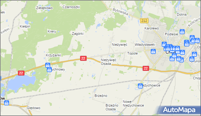 mapa Nieżywięć Osada, Nieżywięć Osada na mapie Targeo