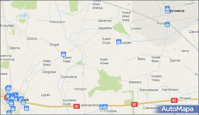 mapa Niwki Nowe, Niwki Nowe na mapie Targeo