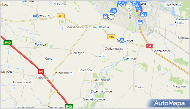 mapa Niwnik, Niwnik na mapie Targeo