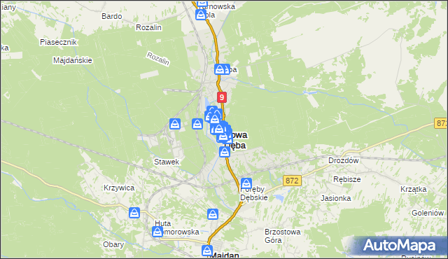 mapa Nowa Dęba, Nowa Dęba na mapie Targeo