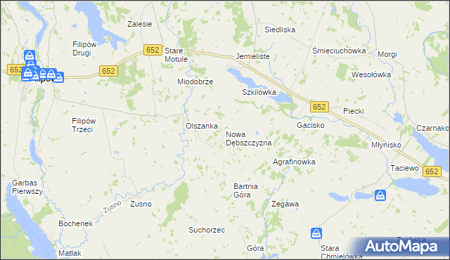 mapa Nowa Dębszczyzna, Nowa Dębszczyzna na mapie Targeo