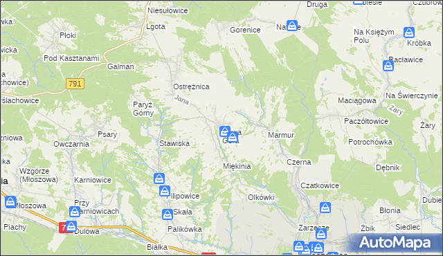 mapa Nowa Góra gmina Krzeszowice, Nowa Góra gmina Krzeszowice na mapie Targeo