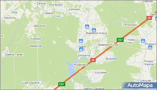 mapa Nowa Wieś gmina Brańszczyk, Nowa Wieś gmina Brańszczyk na mapie Targeo