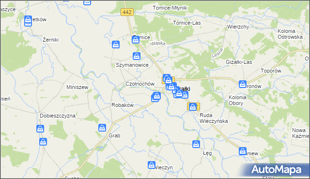 mapa Nowa Wieś gmina Gizałki, Nowa Wieś gmina Gizałki na mapie Targeo