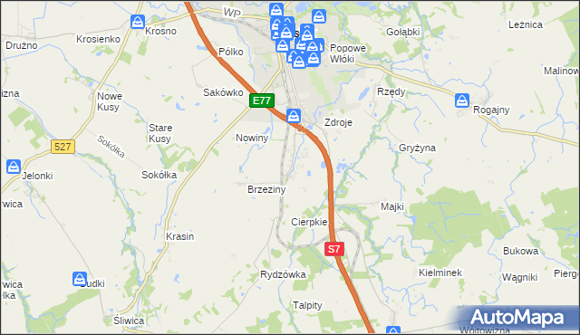 mapa Nowa Wieś gmina Pasłęk, Nowa Wieś gmina Pasłęk na mapie Targeo