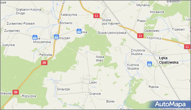 mapa Nowa Wieś gmina Trzcinica, Nowa Wieś gmina Trzcinica na mapie Targeo