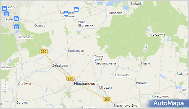 mapa Nowa Wieś Niechanowska, Nowa Wieś Niechanowska na mapie Targeo