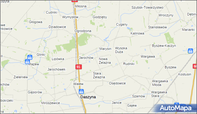 mapa Nowa Żelazna, Nowa Żelazna na mapie Targeo