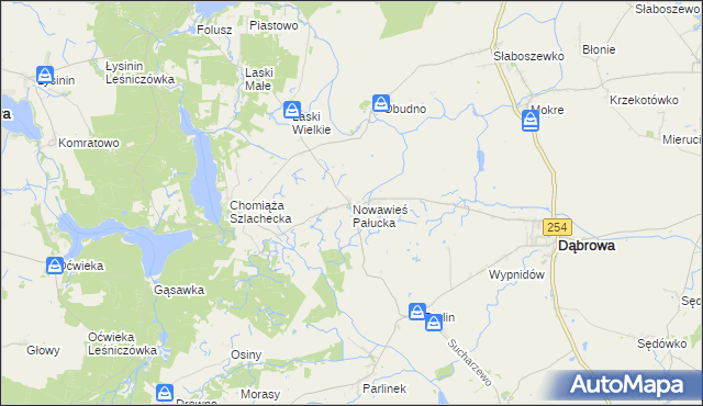 mapa Nowawieś Pałucka, Nowawieś Pałucka na mapie Targeo