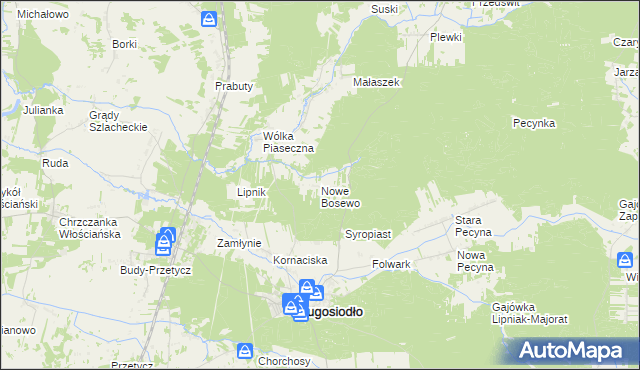 mapa Nowe Bosewo, Nowe Bosewo na mapie Targeo