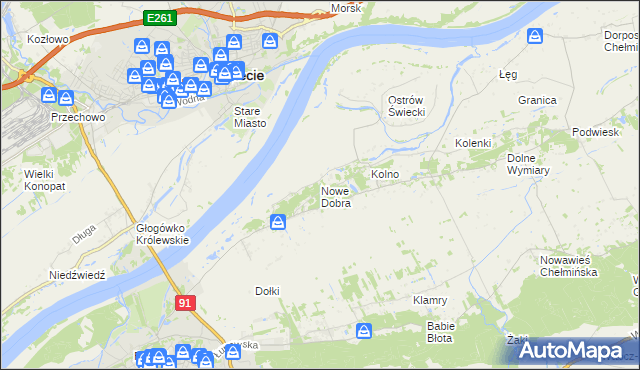mapa Nowe Dobra gmina Chełmno, Nowe Dobra gmina Chełmno na mapie Targeo