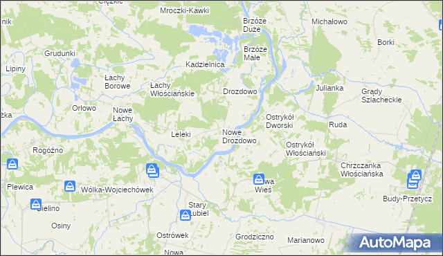 mapa Nowe Drozdowo, Nowe Drozdowo na mapie Targeo