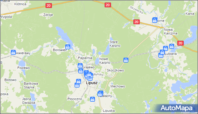 mapa Nowe Karpno, Nowe Karpno na mapie Targeo