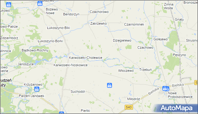 mapa Nowe Karwosieki, Nowe Karwosieki na mapie Targeo