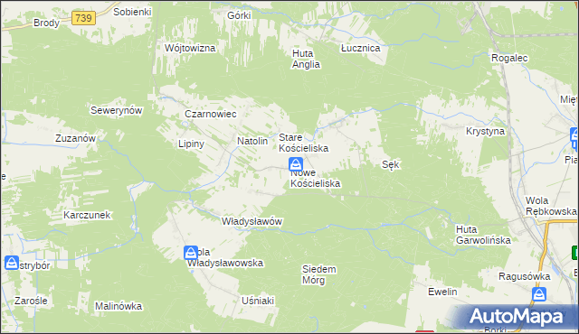 mapa Nowe Kościeliska, Nowe Kościeliska na mapie Targeo