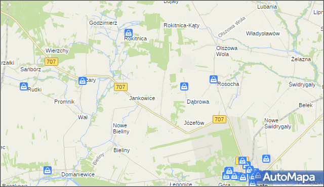 mapa Nowe Łęgonice, Nowe Łęgonice na mapie Targeo