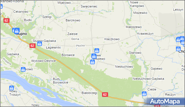 mapa Nowe Miszewo, Nowe Miszewo na mapie Targeo
