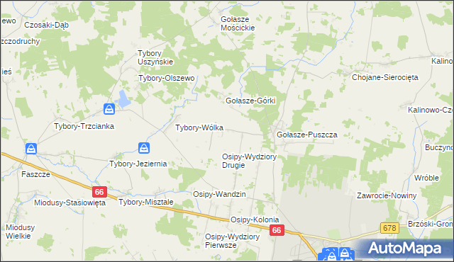 mapa Nowe Osipy, Nowe Osipy na mapie Targeo