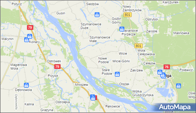 mapa Nowe Podole, Nowe Podole na mapie Targeo