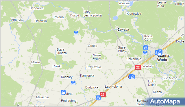 mapa Nowe Prusy, Nowe Prusy na mapie Targeo