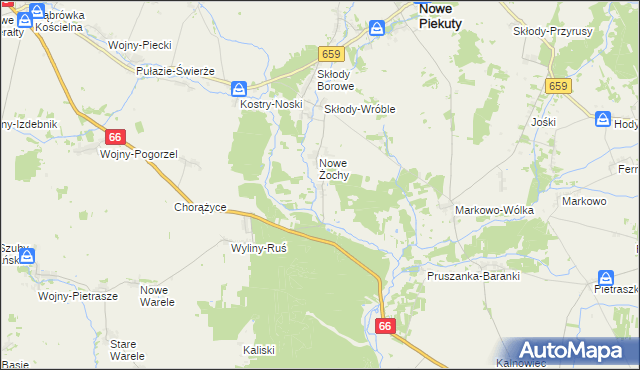 mapa Nowe Rzepki, Nowe Rzepki na mapie Targeo