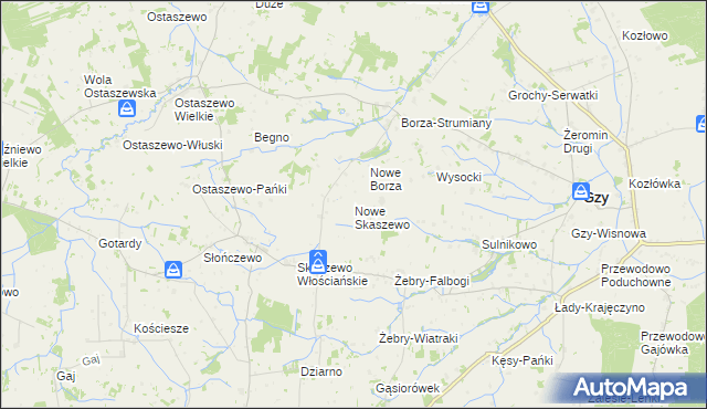 mapa Nowe Skaszewo, Nowe Skaszewo na mapie Targeo