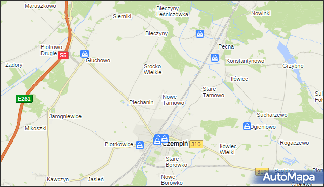 mapa Nowe Tarnowo, Nowe Tarnowo na mapie Targeo