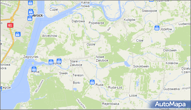mapa Nowe Załubice, Nowe Załubice na mapie Targeo