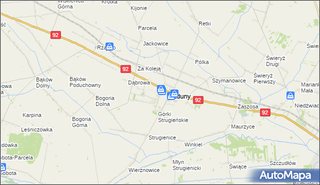 mapa Nowe Zduny, Nowe Zduny na mapie Targeo