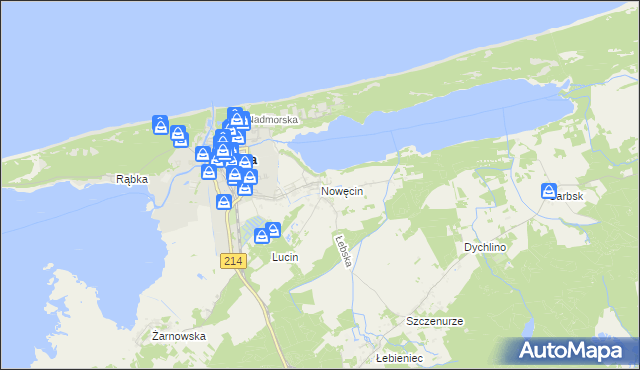 mapa Nowęcin, Nowęcin na mapie Targeo