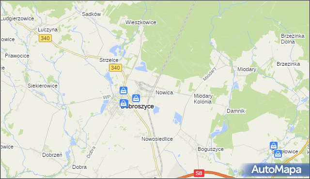 mapa Nowica gmina Dobroszyce, Nowica gmina Dobroszyce na mapie Targeo