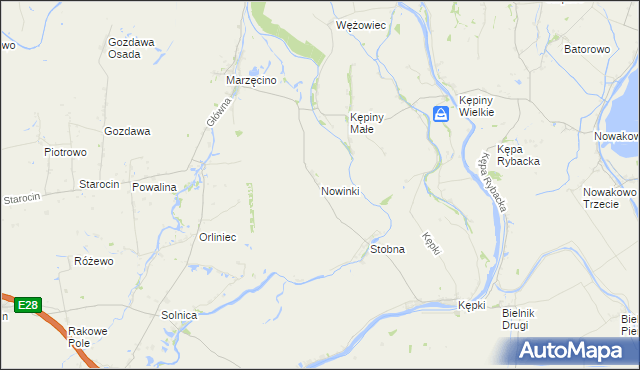 mapa Nowinki gmina Nowy Dwór Gdański, Nowinki gmina Nowy Dwór Gdański na mapie Targeo