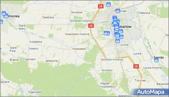 mapa Nowodwór-Piaski, Nowodwór-Piaski na mapie Targeo