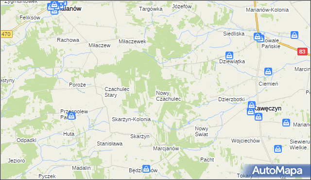 mapa Nowy Czachulec, Nowy Czachulec na mapie Targeo