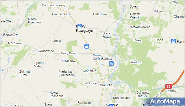 mapa Nowy Dwór-Parcela, Nowy Dwór-Parcela na mapie Targeo