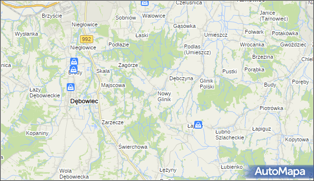 mapa Nowy Glinik, Nowy Glinik na mapie Targeo